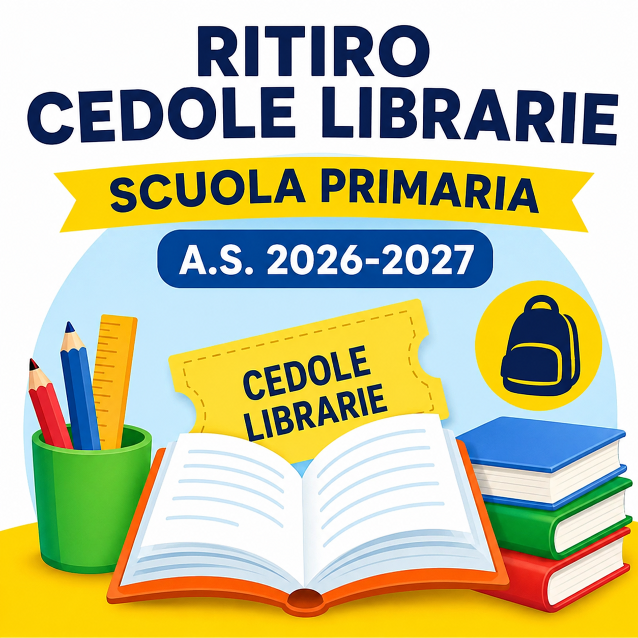 Ritiro cedole librarie scuola Primaria a.s. 2026-2027